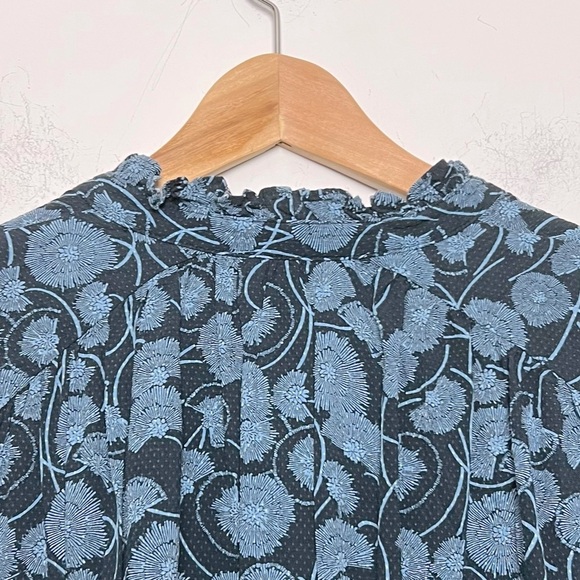 Anthropologie Maeve Collette Floral Motif Balloon Sleeve Peasant Blouse - Picture 11 of 16